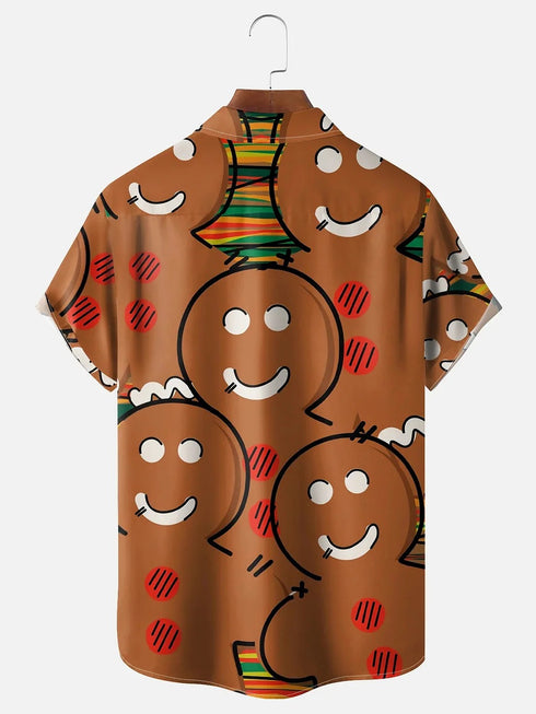 Men's Christmas Funny Graphic Short Sleeve Hawaiian Shirt