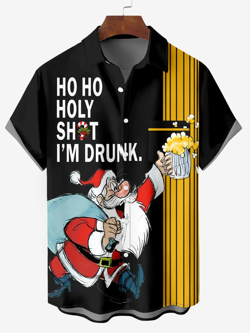 Men's Christmas Funny Graphic Short Sleeve Hawaiian Shirt