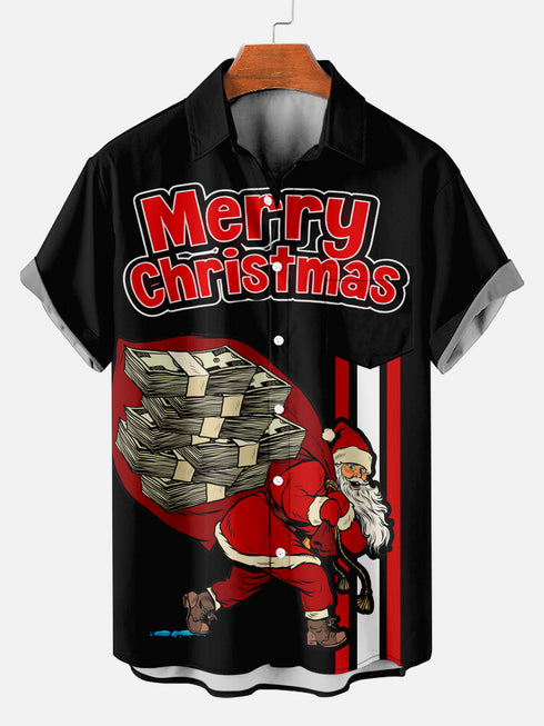 Men's Christmas Funny Graphic Short Sleeve Hawaiian Shirt