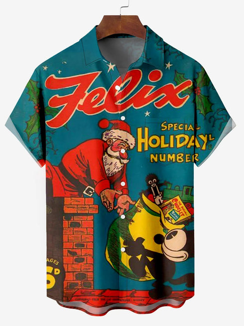 Men's Christmas Funny Graphic Short Sleeve Hawaiian Shirt