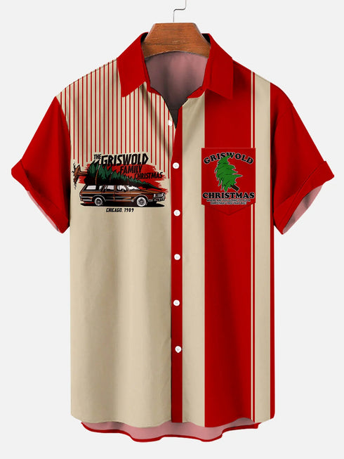 Men's Christmas Funny Graphic Short Sleeve Hawaiian Shirt