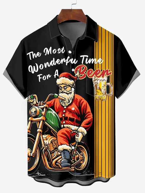 Men's Christmas Funny Graphic Short Sleeve Hawaiian Shirt