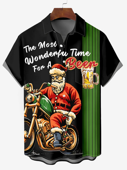 Men's Christmas Funny Graphic Short Sleeve Hawaiian Shirt