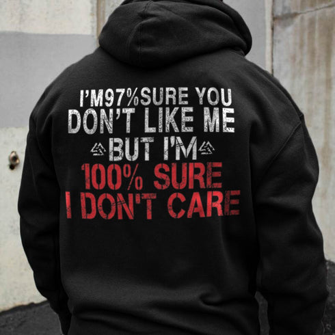 Men's 100% Sure I Don't Care Printed Gym Hoodie
