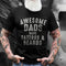 Men's Awesome Dads Have Tattoos & Beards Print T-shirt