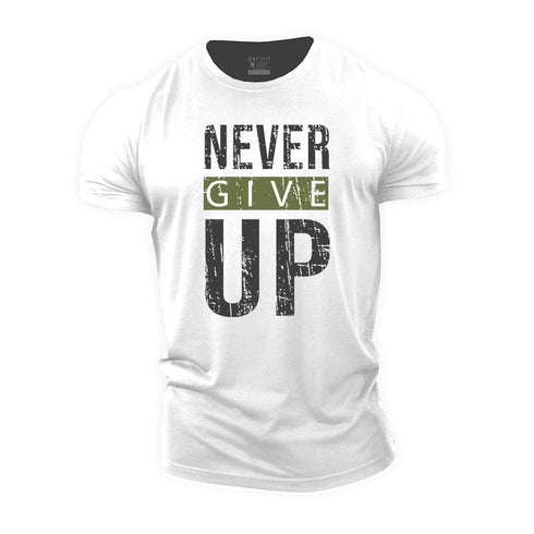 Men's Never Give Up Cotton T-Shirt