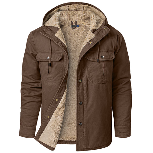 Men‘s Warm Polar fleece Pocket Casual Hoodie Jacket Outwear