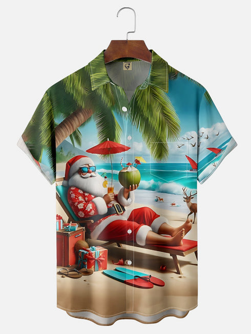 Men's Christmas Funny Graphic Short Sleeve Hawaiian Shirt