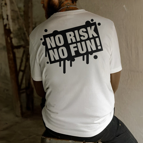 Men's No Risk No Fun Printed T-shirt