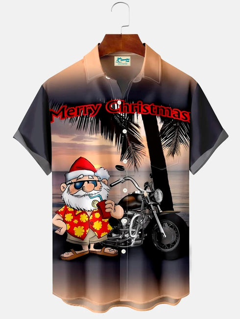 Men's Christmas Funny Graphic Short Sleeve Hawaiian Shirt