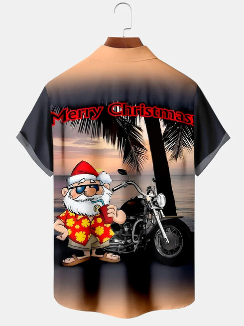 Men's Christmas Funny Graphic Short Sleeve Hawaiian Shirt
