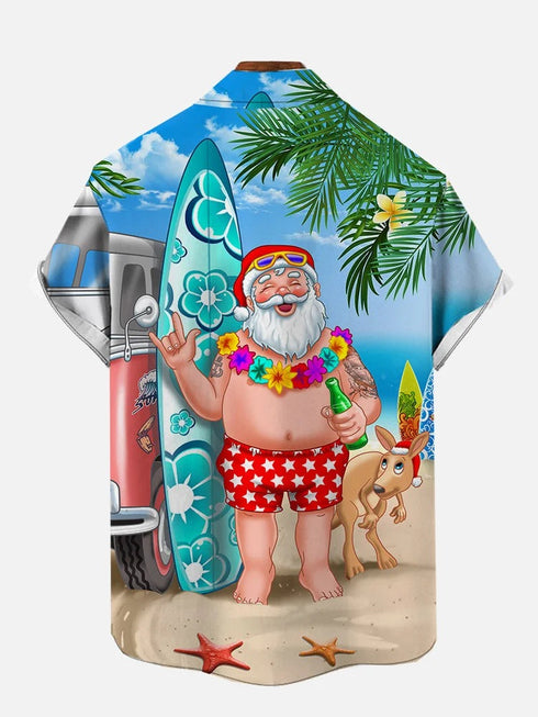Men's Christmas Funny Graphic Short Sleeve Hawaiian Shirt