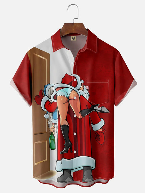 Men's Christmas Funny Graphic Short Sleeve Hawaiian Shirt