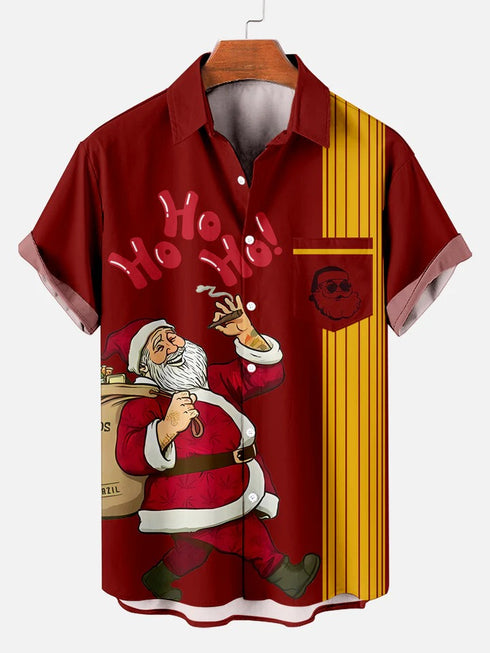 Men's Christmas Funny Graphic Short Sleeve Hawaiian Shirt