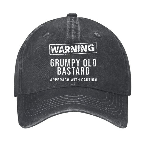 Men's WARNING GRUMPY OLD BASTARD APPROACH WITH CAUTION CAP