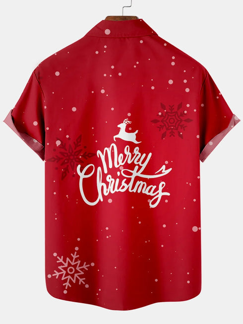 Men's Christmas Funny Graphic Short Sleeve Hawaiian Shirt