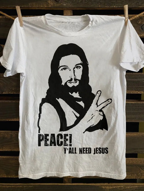 Unisex Jesus Peace All Need Holy Bible Christmas T-shirt
