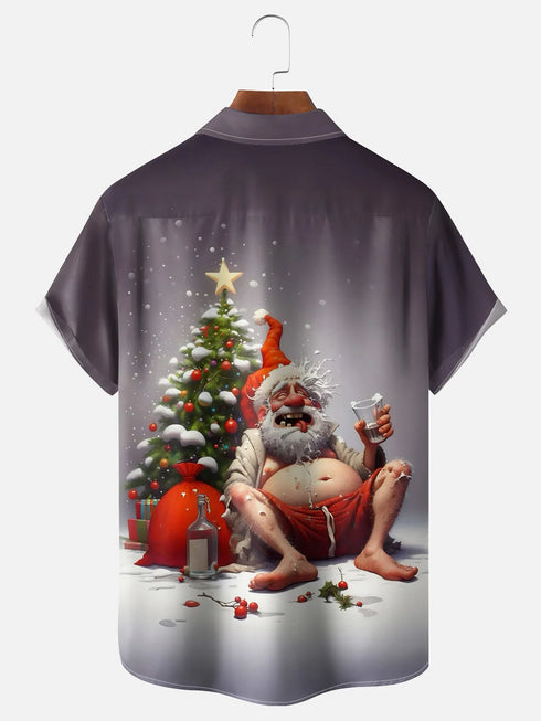 Men's Christmas Funny Graphic Short Sleeve Hawaiian Shirt
