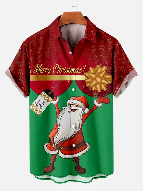 Men's Christmas Funny Graphic Short Sleeve Hawaiian Shirt