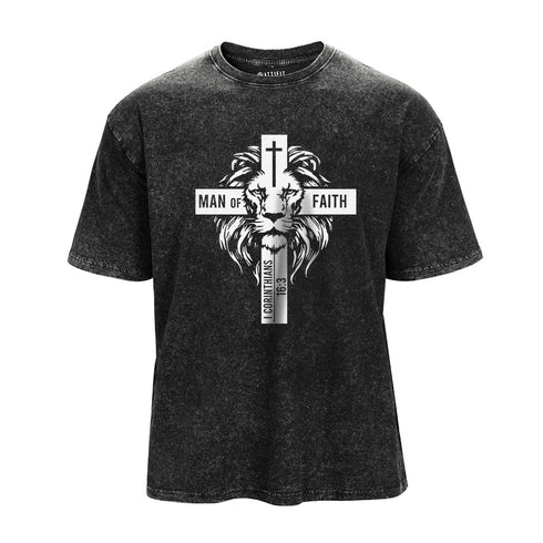 Men's Man of Faith Washed T-Shirt