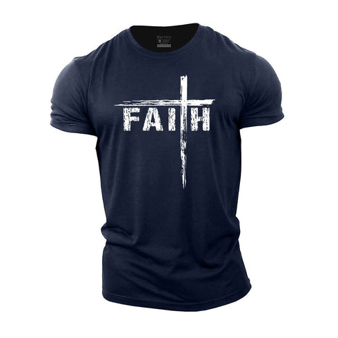 Men's Faith Brush Stroke Cotton T-Shirt