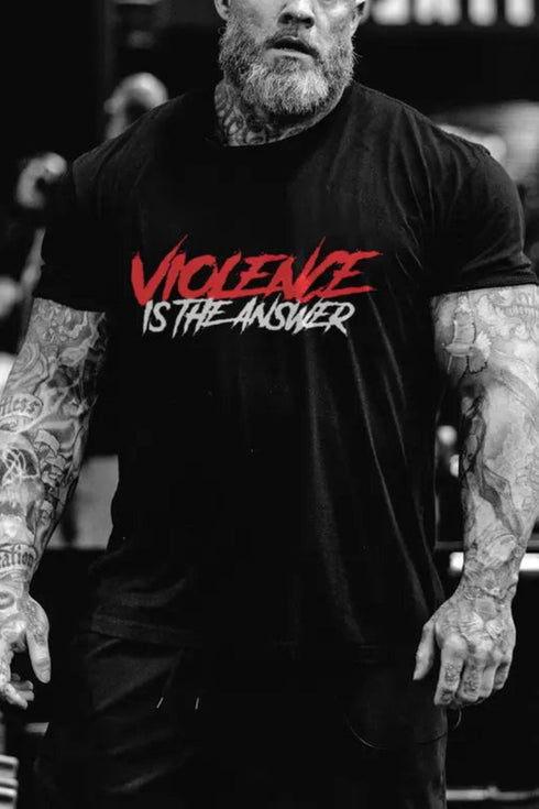 Men's Violence is the answer Print T-shirt