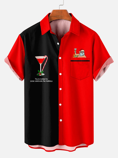 Men's Christmas Funny Graphic Short Sleeve Hawaiian Shirt