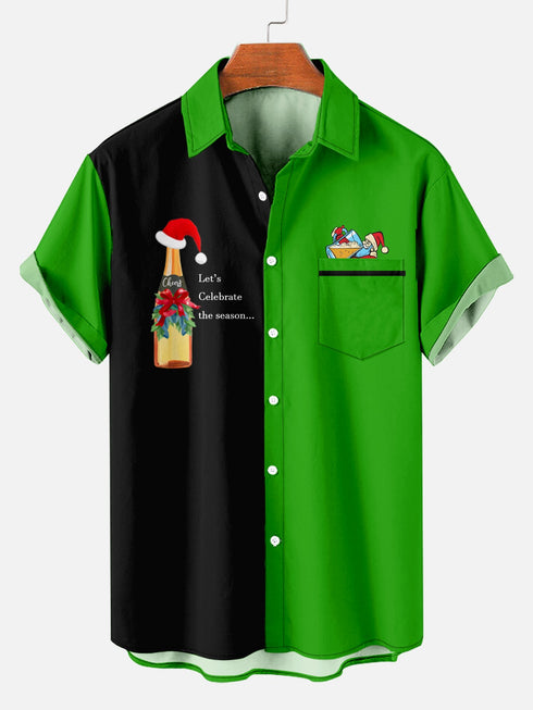 Men's Christmas Funny Graphic Short Sleeve Hawaiian Shirt