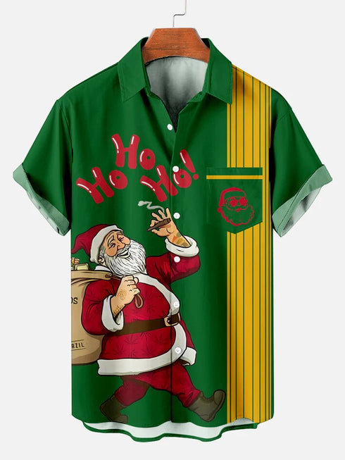 Men's Christmas Funny Graphic Short Sleeve Hawaiian Shirt