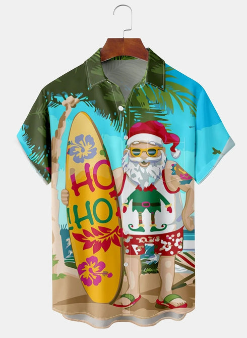 Men's Christmas Funny Graphic Short Sleeve Hawaiian Shirt