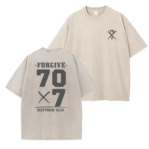 Unisex Forgive 70 times 7 Washed T-Shirt