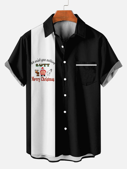 Men's Christmas Funny Graphic Short Sleeve Hawaiian Shirt