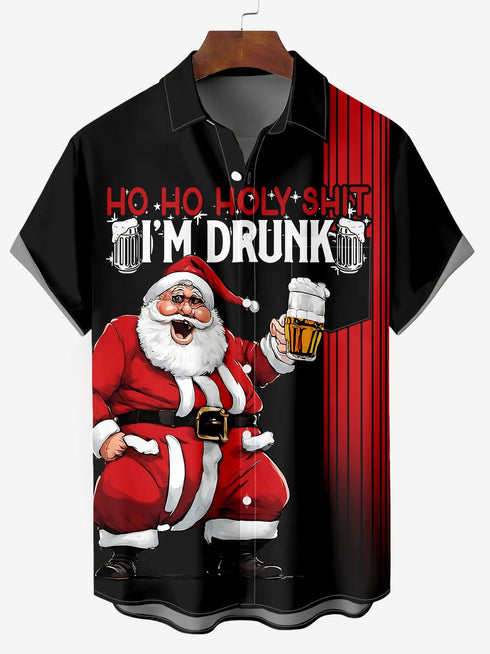 Men's Christmas Funny Graphic Short Sleeve Hawaiian Shirt
