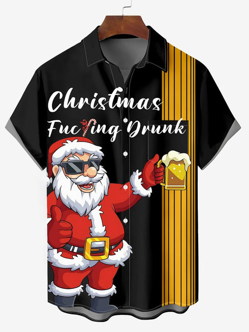 Men's Christmas Funny Graphic Short Sleeve Hawaiian Shirt