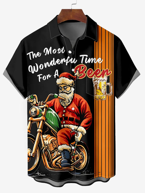 Men's Christmas Funny Graphic Short Sleeve Hawaiian Shirt