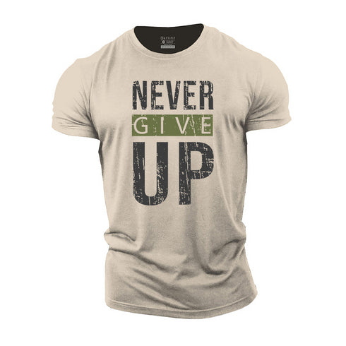Men's Never Give Up Cotton T-Shirt