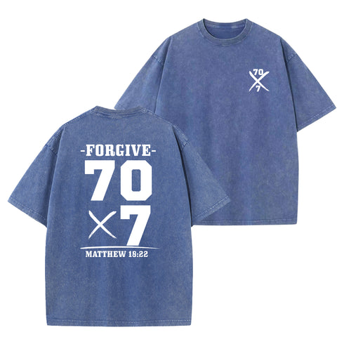 Unisex Forgive 70 times 7 Washed T-Shirt