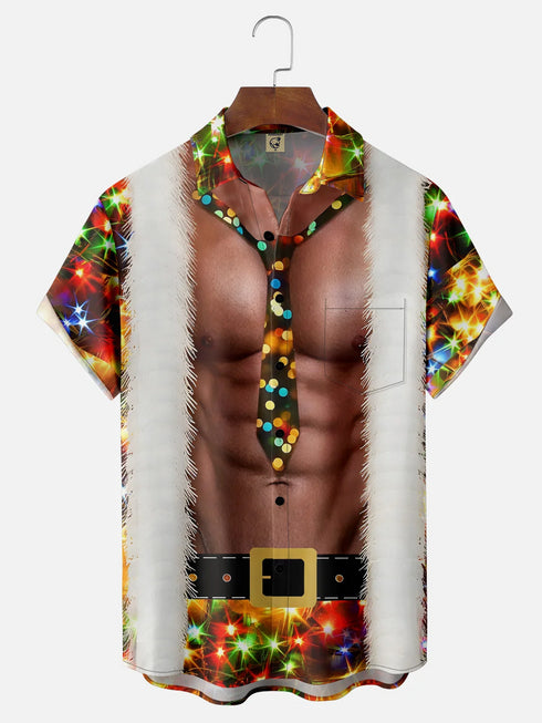 Men's Christmas Funny Graphic Short Sleeve Hawaiian Shirt