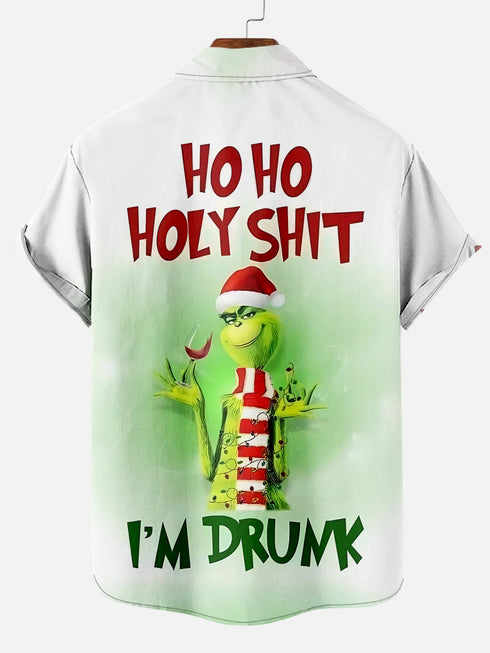 Men's Christmas Funny Graphic Short Sleeve Hawaiian Shirt