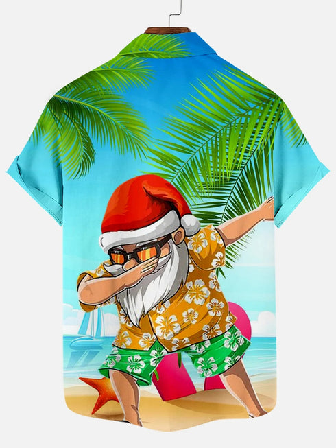 Men's Christmas Funny Graphic Short Sleeve Hawaiian Shirt