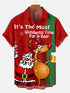 Men's Christmas Funny Graphic Short Sleeve Hawaiian Shirt