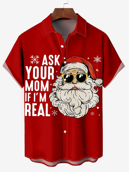 Men's Christmas Funny Graphic Short Sleeve Hawaiian Shirt