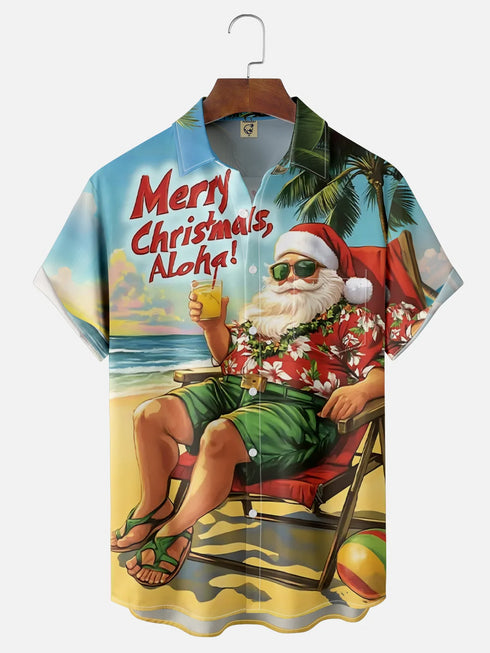 Men's Christmas Funny Graphic Short Sleeve Hawaiian Shirt
