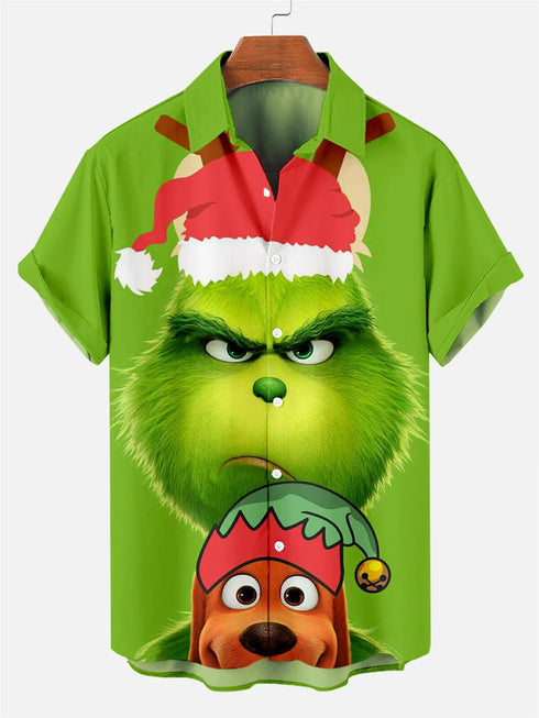 Men's Christmas Funny Graphic Short Sleeve Hawaiian Shirt