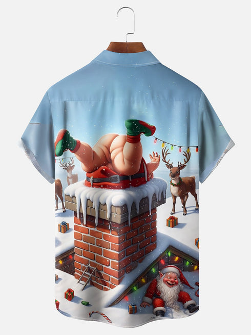 Men's Christmas Funny Graphic Short Sleeve Hawaiian Shirt