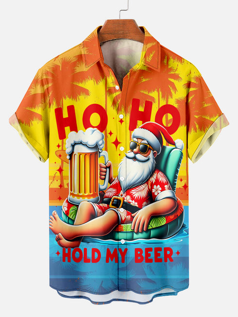 Men's Christmas Funny Graphic Short Sleeve Hawaiian Shirt
