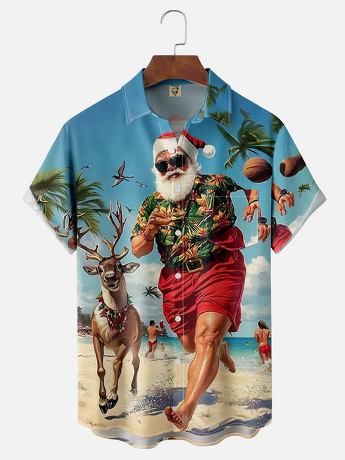 Men's Christmas Funny Graphic Short Sleeve Hawaiian Shirt