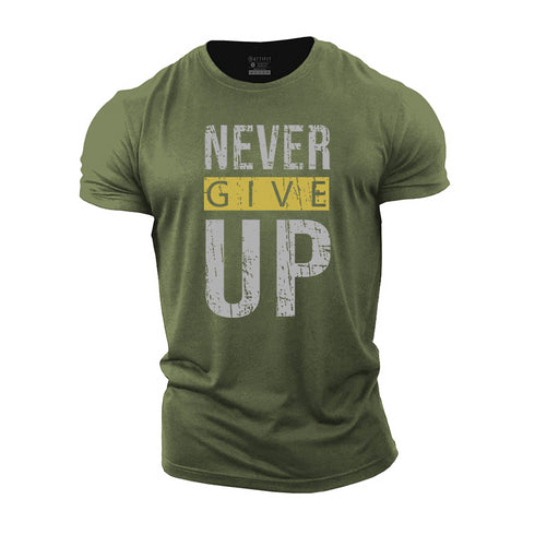 Men's Never Give Up Cotton T-Shirt