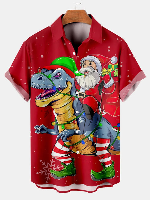 Men's Christmas Funny Graphic Short Sleeve Hawaiian Shirt