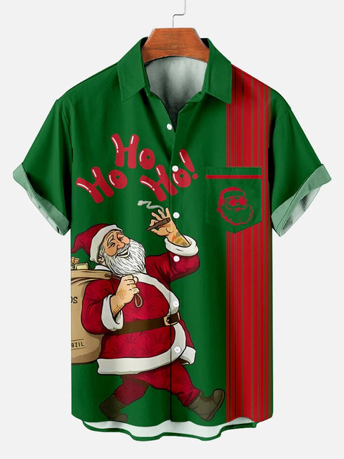 Men's Christmas Funny Graphic Short Sleeve Hawaiian Shirt